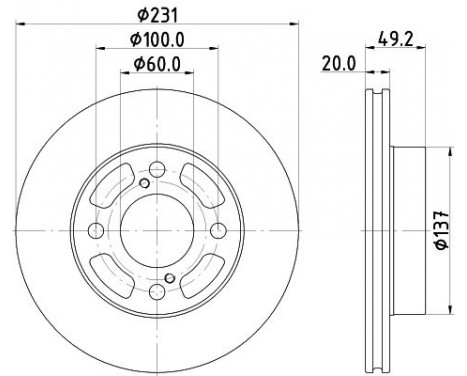 Brake disc 8DD 355 132-941 Hella