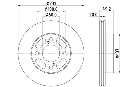 Brake disc 8DD 355 132-941 Hella