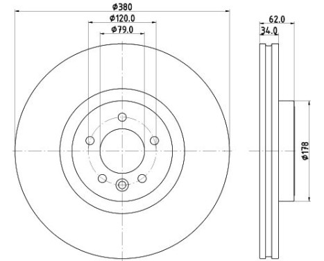 Brake disc 8DD 355 132-951 Hella, Image 4