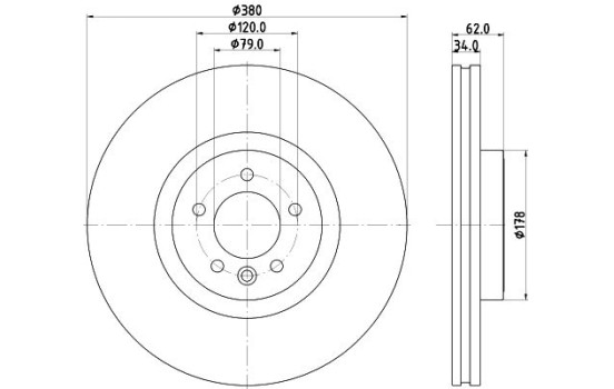 Brake disc 8DD 355 132-951 Hella, Image 4