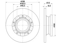 Brake disc 8DD 355 133-071 Hella