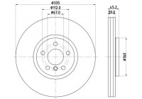 Brake disc 8DD 355 133-111 Hella