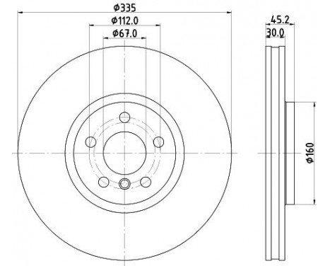 Brake disc 8DD 355 133-111 Hella