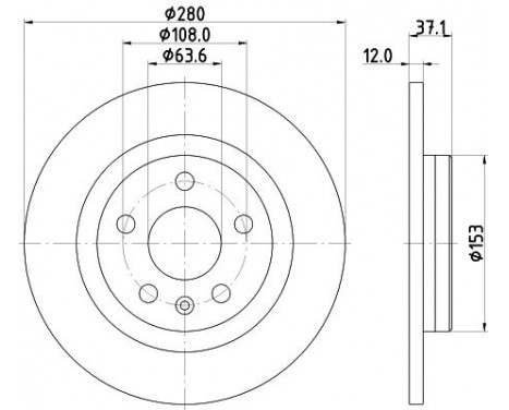 Brake disc 8DD 355 133-411 Hella