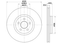 Brake disc 8DD 355 133-561 Hella