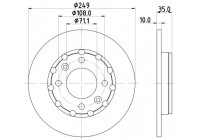 Brake disc 8DD 355 133-571 Hella