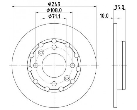 Brake disc 8DD 355 133-571 Hella