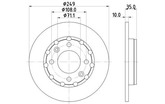 Brake disc 8DD 355 133-571 Hella