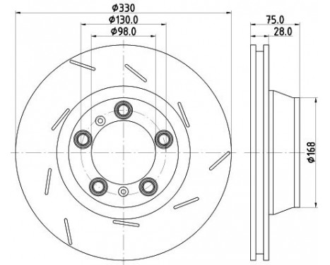 Brake disc 8DD 355 133-601 Hella