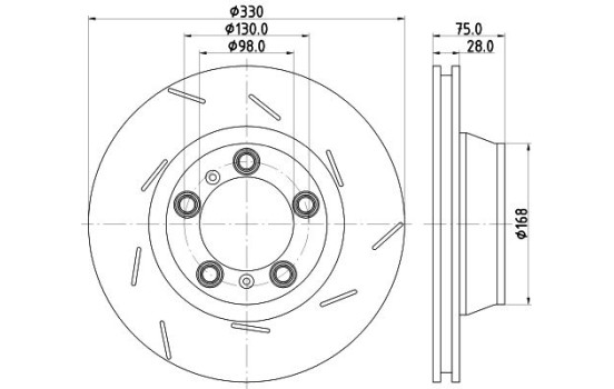 Brake disc 8DD 355 133-601 Hella