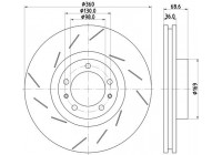 Brake disc 8DD 355 133-631 Hella