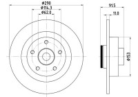 Brake disc 8DD 355 133-651 Hella