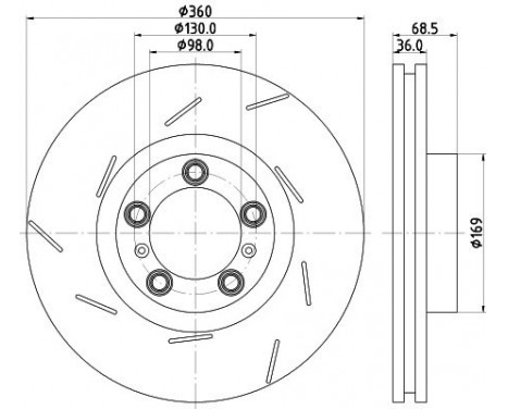 Brake disc 8DD 355 133-661 Hella