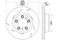 Brake disc 8DD 355 133-671 Hella