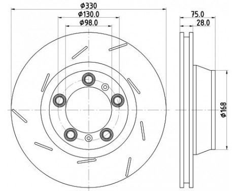 Brake disc 8DD 355 133-671 Hella