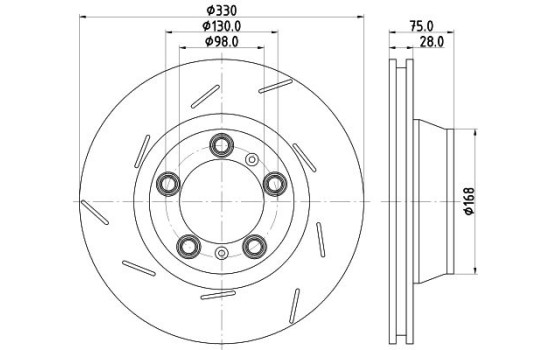 Brake disc 8DD 355 133-671 Hella