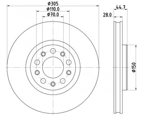 Brake disc 8DD 355 133-701 Hella