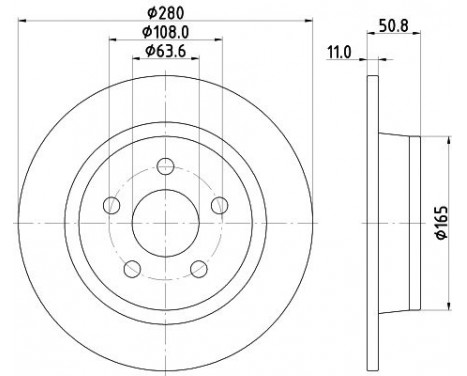 Brake disc 8DD 355 133-741 Hella