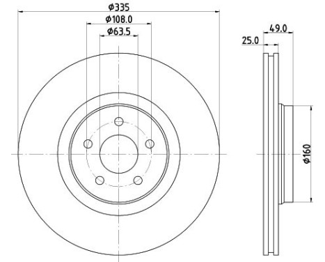 Brake disc 8DD 355 134-631 Hella