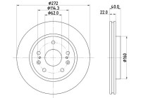 Brake disc 8DD 355 134-651 Hella