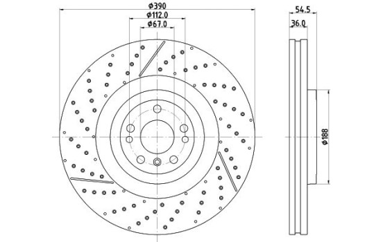 Brake disc 8DD 355 134-711 Hella