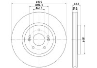 Brake disc 8DD 355 134-721 Hella