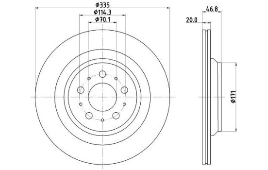 Brake disc 8DD 355 134-951 Hella, Image 4