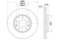 Brake disc 8DD 355 135-091 Hella