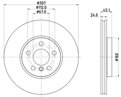 Brake disc 8DD 355 135-121 Hella