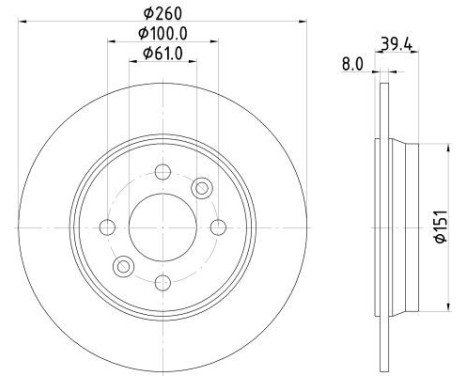 Brake disc 8DD 355 135-231 Hella