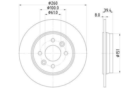 Brake disc 8DD 355 135-231 Hella
