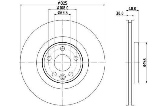 Brake disc 8DD 355 135-261 Hella