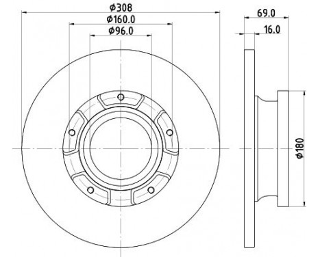 BRAKE DISC 8DD 8DD 355 126-591 Hella