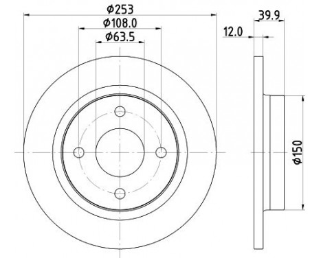 BRAKE DISC 8DD 8DD 355 126-611 Hella