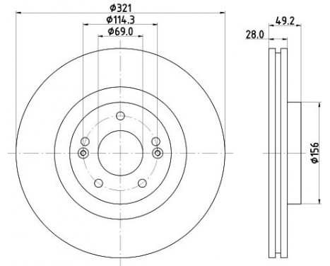 BRAKE DISC 8DD 8DD 355 131-351 Hella