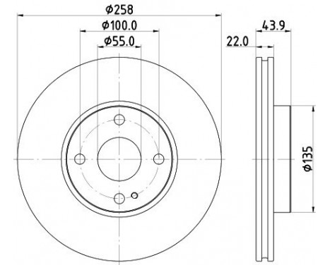 BRAKE DISC 8DD 8DD 355 131-821 Hella