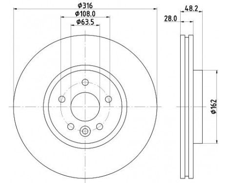 BRAKE DISC 8DD 8DD 355 131-861 Hella