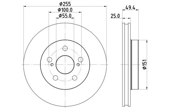 Brake disc 8DD 8DD 355 131-911 Hella