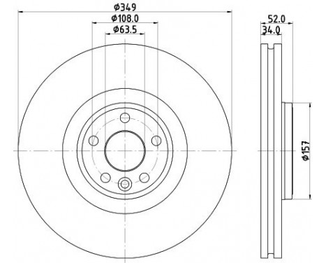 BRAKE DISC 8DD 8DD 355 131-961 Hella