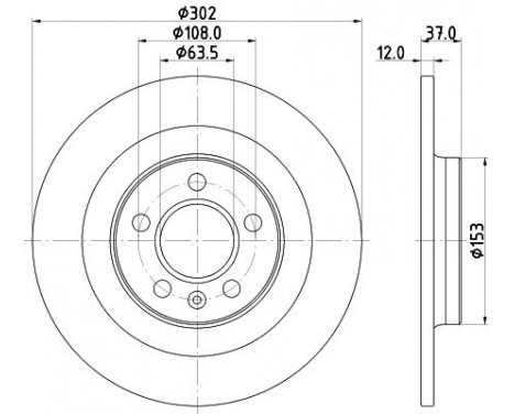 BRAKE DISC 8DD 8DD 355 132-121 Hella