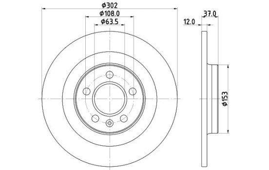 BRAKE DISC 8DD 8DD 355 132-121 Hella