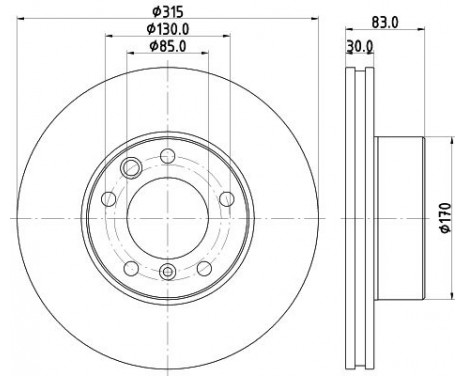 BRAKE DISC 8DD 8DD 355 132-151 Hella