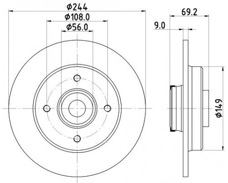 BRAKE DISC 8DD 8DD 355 132-161 Hella