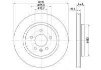 BRAKE DISC 8DD 8DD 355 132-181 Hella