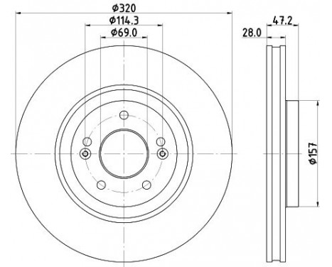 BRAKE DISC 8DD 8DD 355 132-251 Hella