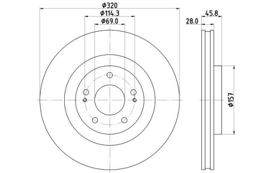 BRAKE DISC 8DD 8DD 355 132-271 Hella