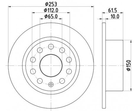 BRAKE DISC 8DD 8DD 355 132-281 Hella