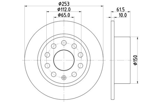 BRAKE DISC 8DD 8DD 355 132-281 Hella