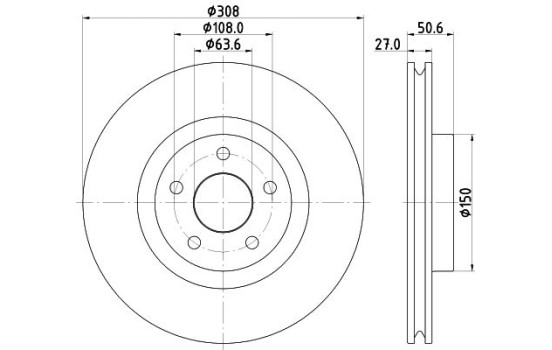 BRAKE DISC 8DD 8DD 355 132-291 Hella, Image 4
