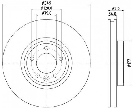 BRAKE DISC 8DD 8DD 355 132-551 Hella